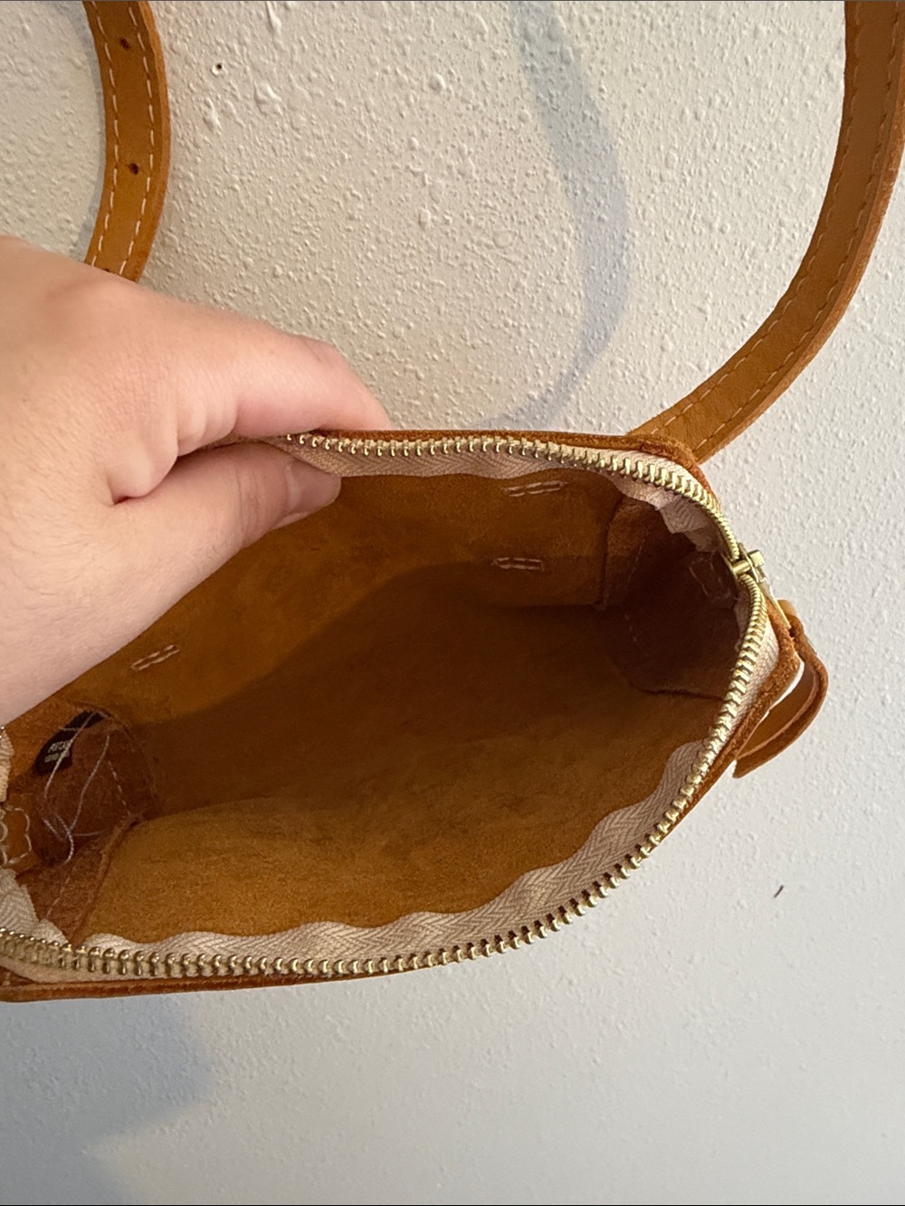 Portland Leather Cognac Crossbody waist Bag - Picture 5 of 12